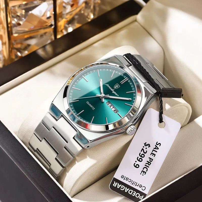 Poedagar 930 Luxury Watch (Silver-Green