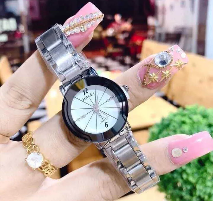 Halei white silver watch