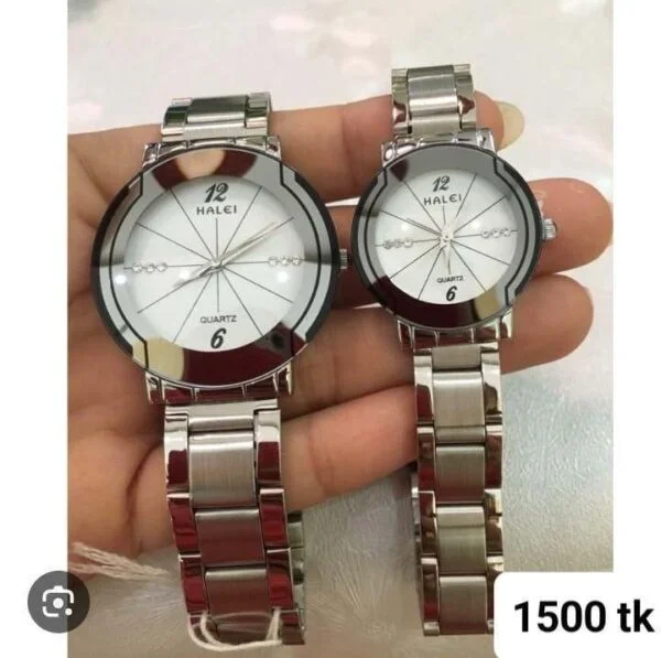 Halei white silver watch