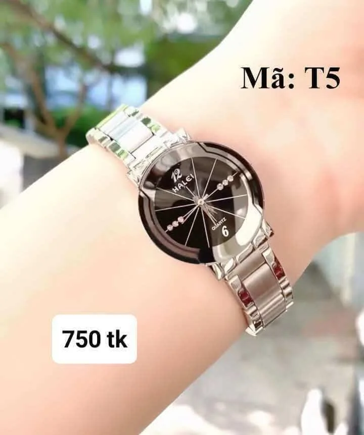 Halei white silver watch